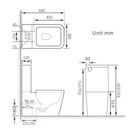 Унитаз напольный с функцией биде SantiLine SL-5017SM-BD